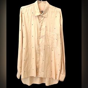 Rare vintage Italian import luxury jacquard embroidered men’s shirt